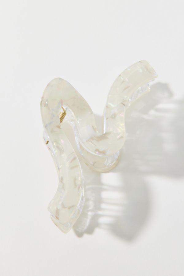 Slide View: 2: Pearlized Acrylic Wave Claw Clip