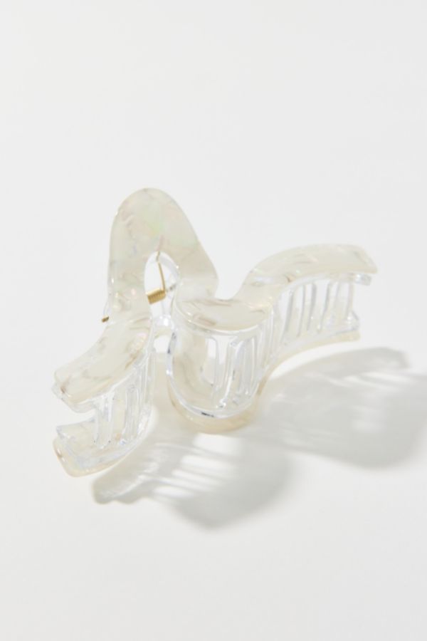 Slide View: 3: Pearlized Acrylic Wave Claw Clip