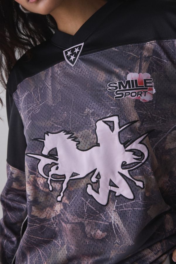 Slide View: 2: Jaded London Resident Hater Graphic Camo Hockey Jersey