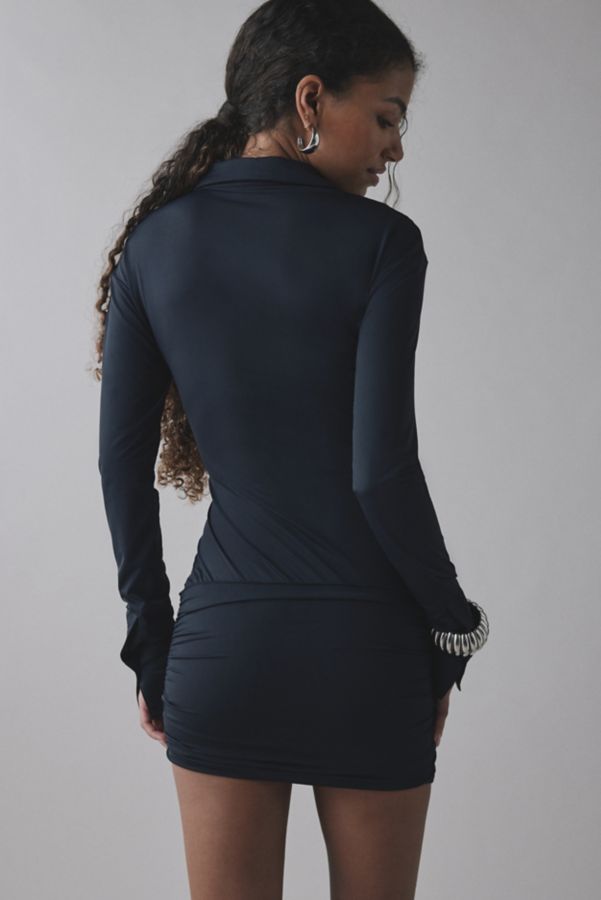 Slide View: 3: Lioness Soho Collared Tie-Front Mini Dress