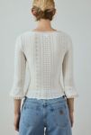 Thumbnail View 3: Kimchi Blue Zarina 3/4 Bell Sleeve Eyelet Knit Crop Top