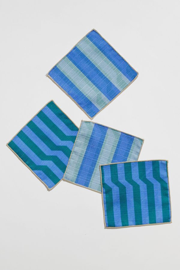 Slide View: 1: Tortuga Forma Double Sided Cocktail Napkin Set