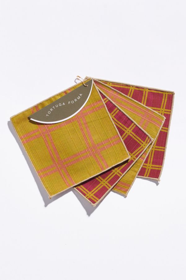 Slide View: 1: Tortuga Forma Double Sided Cocktail Napkin Set