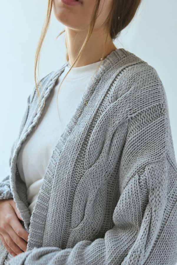 Slide View: 4: BDG Skylar Oversized Cable Knit Cardigan