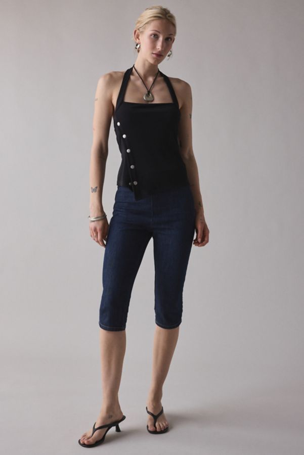 Slide View: 3: UO Lizzy Asymmetrical Snap Cropped Halter Top