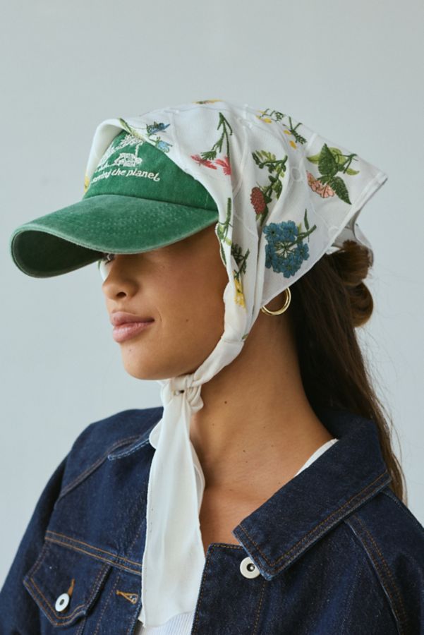 Slide View: 1: Bouquet Embroidered Headscarf