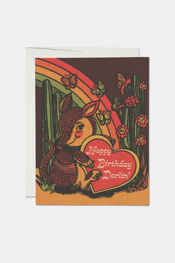 Slide View: 1: Red Cap  Armadillo Birthday Card