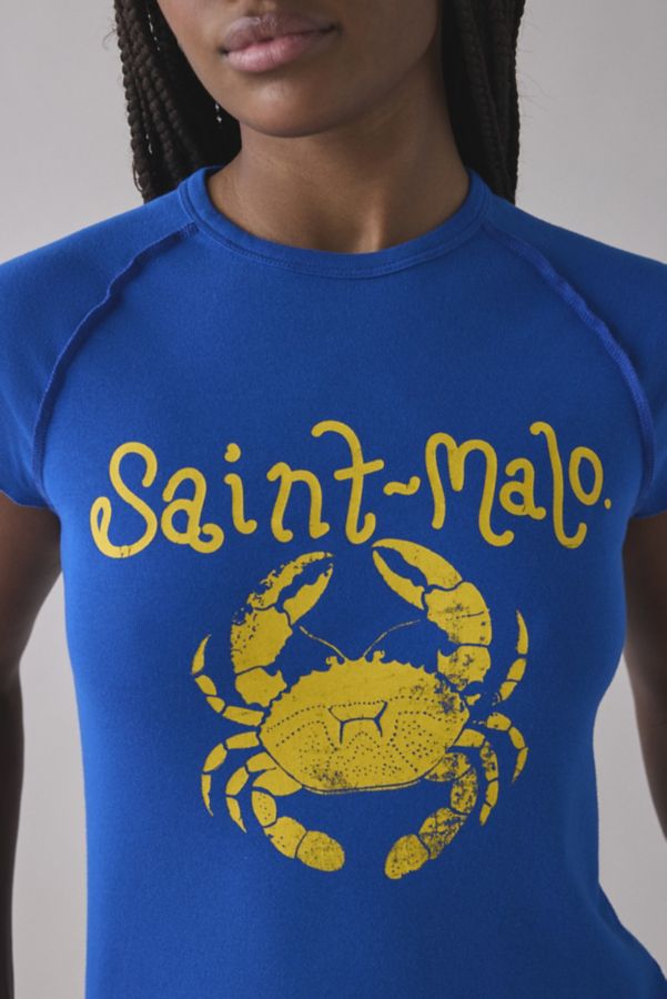 Slide View: 3: Saint Malo Graphic Seamed Raglan Baby Tee