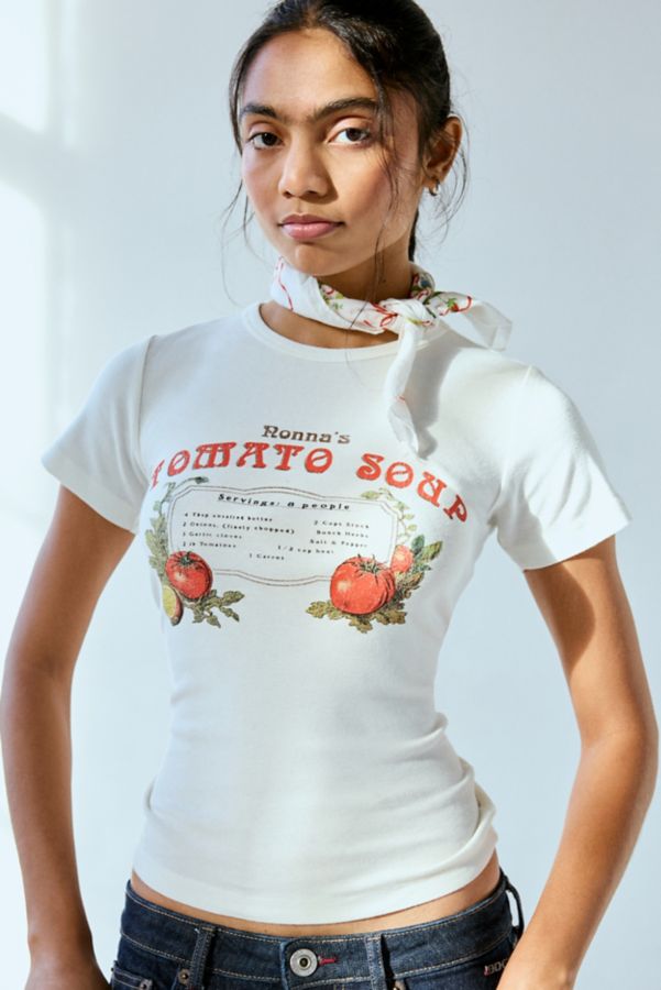 Slide View: 1: Nonna’s Tomato Soup Recipe Graphic Baby Tee