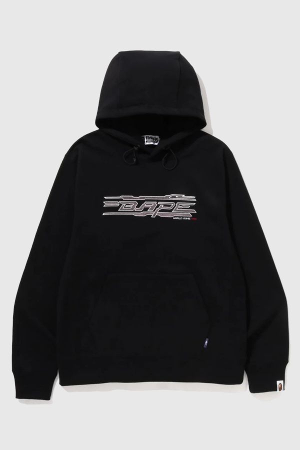 Slide View: 1: BAPE Embroidery Pullover Hoodie Sweatshirt