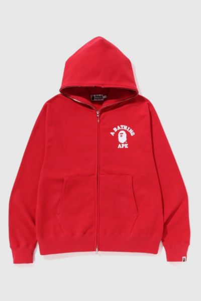 BAPE College Relaxed Fit Full Zip Hoodie