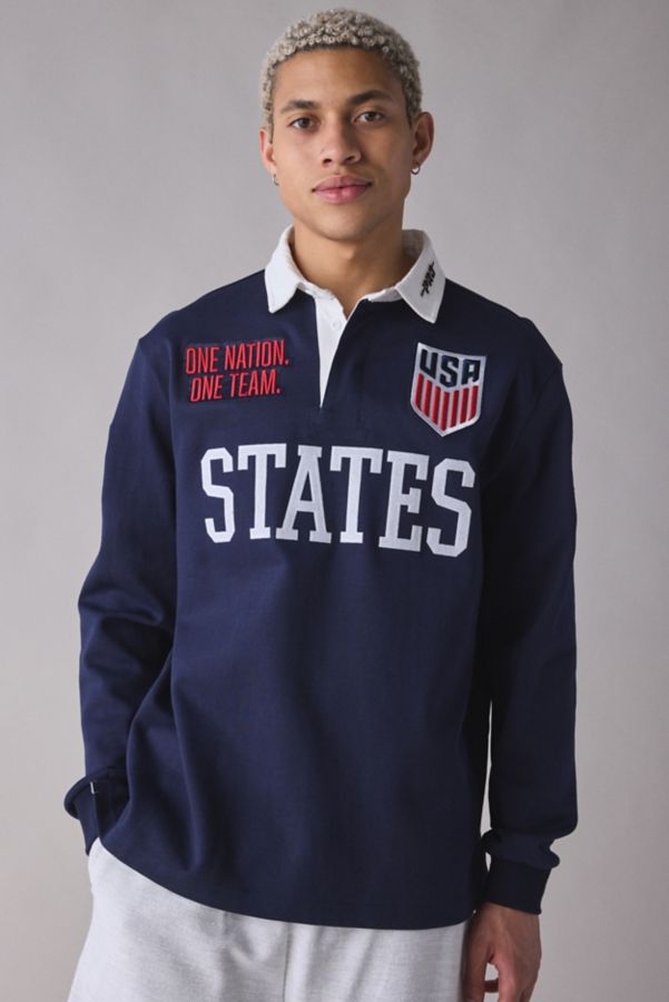 Slide View: 1: Pro Standard US Soccer Long Sleeve Polo Shirt