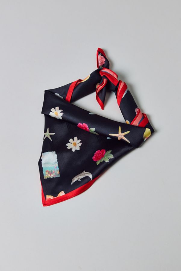 Slide View: 2: By The Sea Collage Satin Bandana