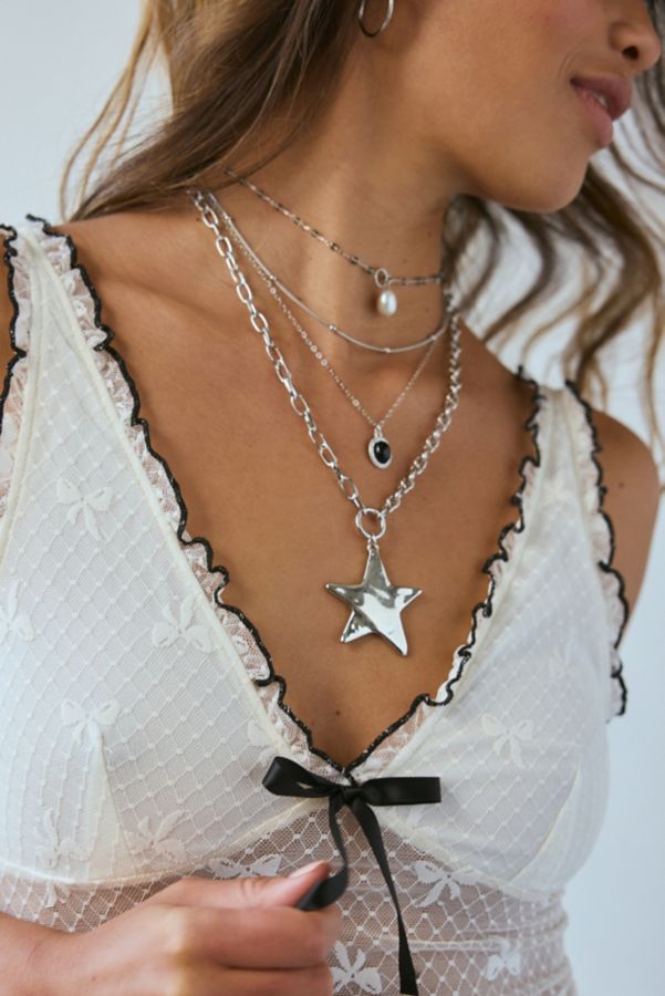 Slide View: 1: Jupiter Star Pendant Layering Necklace Set