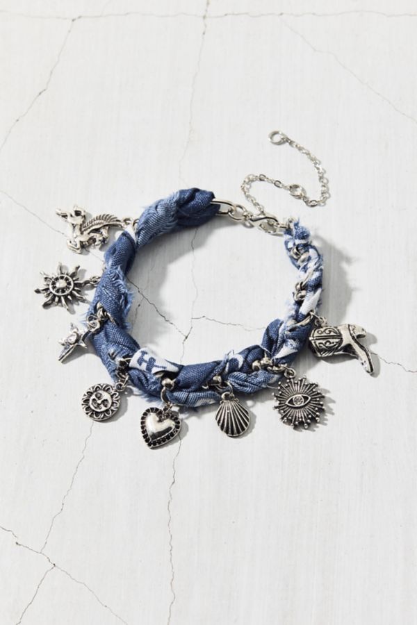 Slide View: 2: Bandana Wrap Charm Bracelet