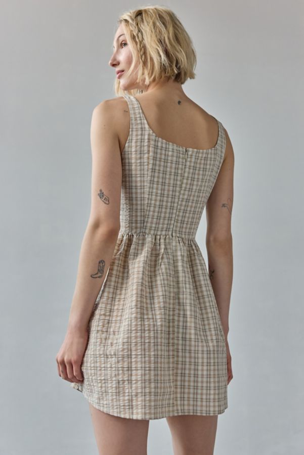 Slide View: 2: Another Girl Gingham Seersucker Scoop Neck Mini Dress