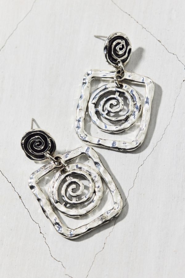 Slide View: 2: Statement Swirl Drop Earring