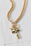 Thumbnail View 2: Florence Gem Cross Pendant Curb Chain Necklace