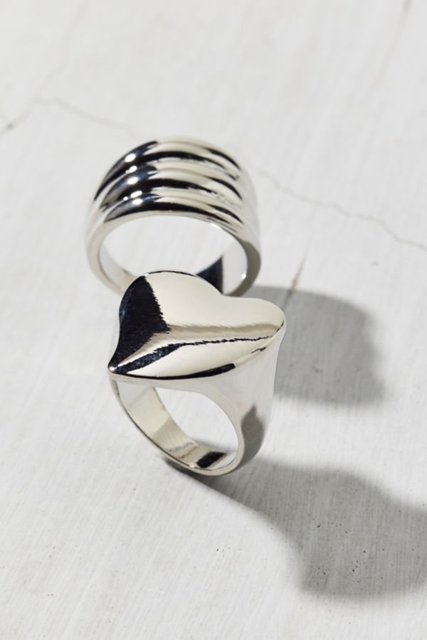 Slide View: 2: Statement Metal Ring Set