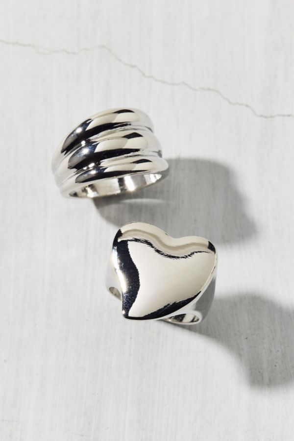 Slide View: 1: Statement Metal Ring Set