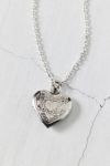 Thumbnail View 4: Metal Etched Heart Locket Necklace