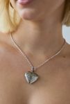 Thumbnail View 1: Metal Etched Heart Locket Necklace