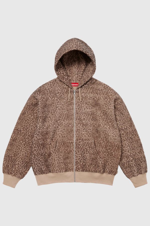 Slide View: 1: Supreme Pilled Zip-Up Hooded Sweatshirt