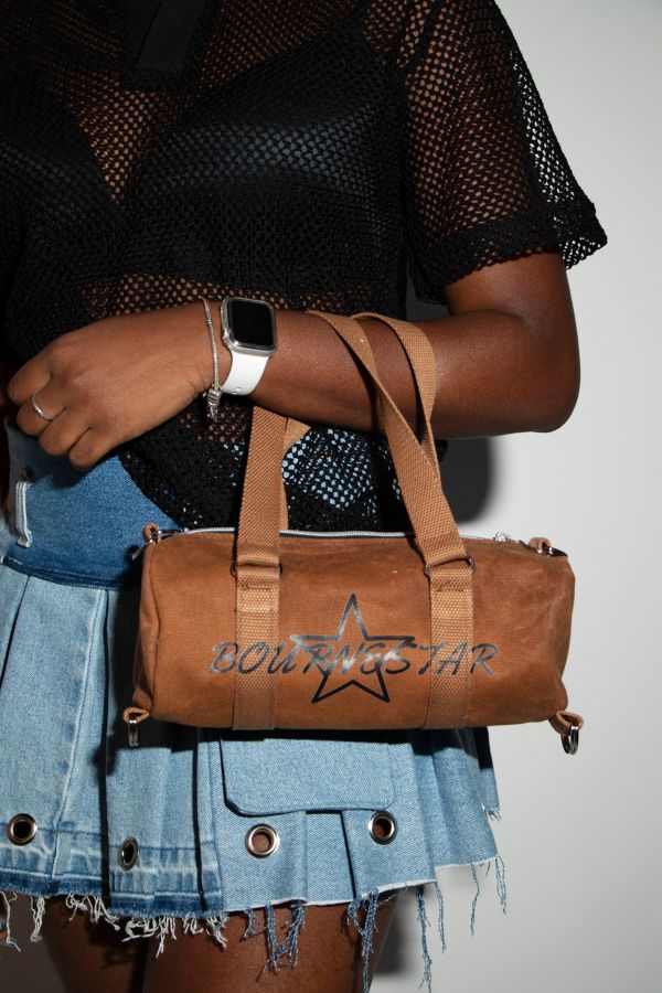 Slide View: 1: Bournestar Mini Waxed Canvas Duffle Bag