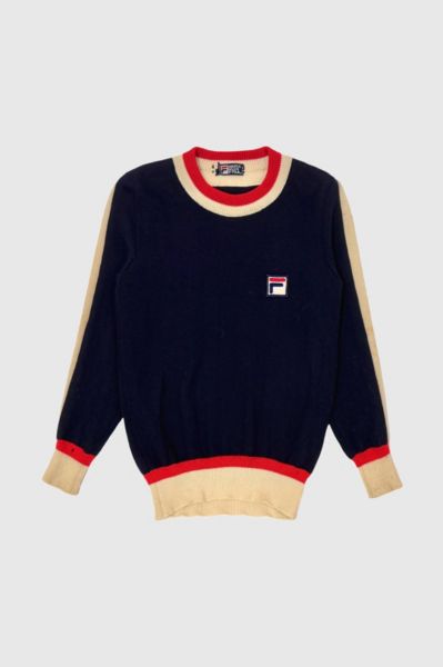 Vintage 1970’s Fila  Knit Wool Contrast Tennis Sweater