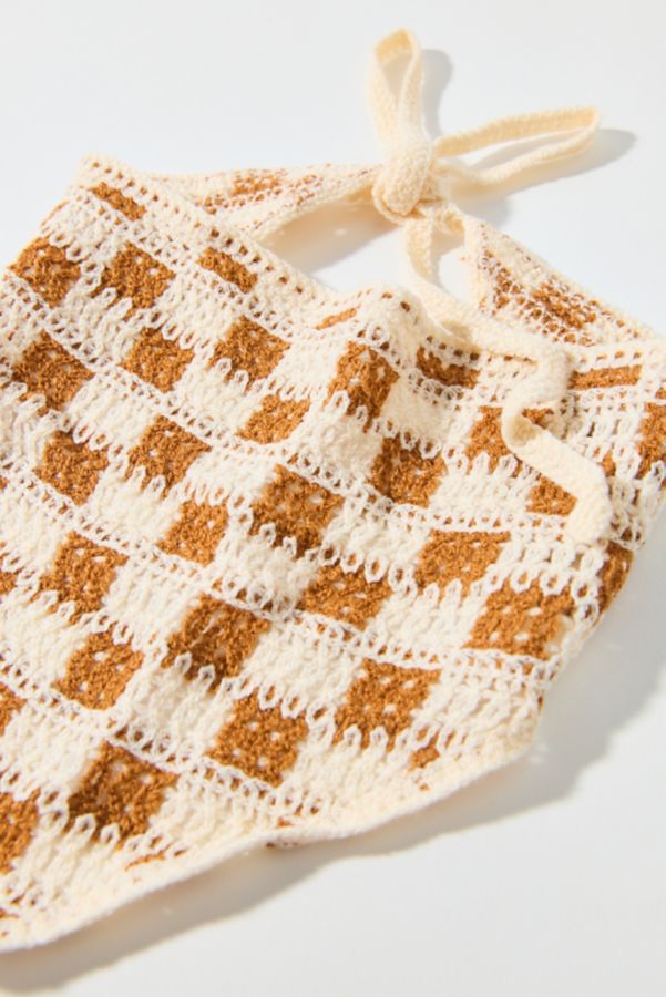 Slide View: 3: Valerie Checkerboard Crochet Triangle Headscarf