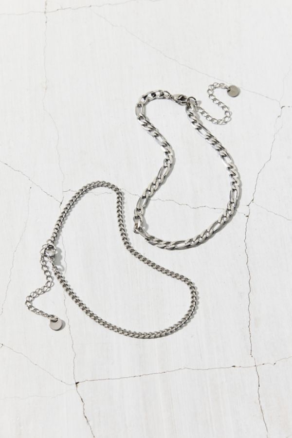 Slide View: 2: Stainless Steel Essential Chain Anklet Set