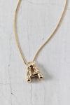 Thumbnail View 1: 14k Gold Plated Rhinestone Bubble Initial Charm Necklace