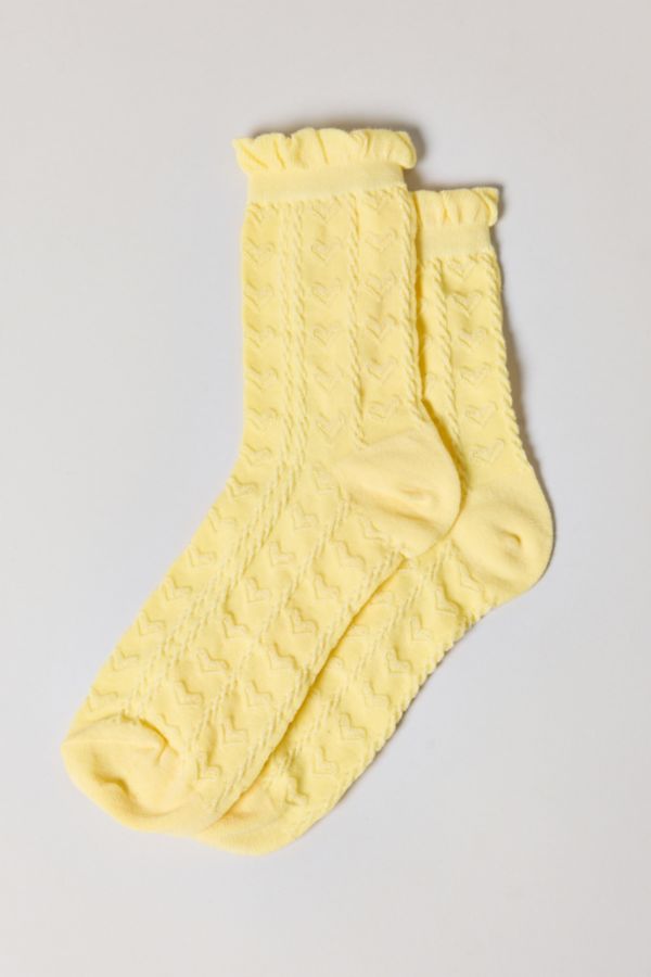 Slide View: 2: Heart Applique Crew Sock