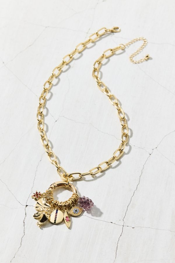 Slide View: 3: Charlie Clustered Charm Necklace