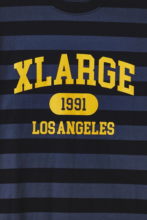 Slide View: 2: T-shirt à manches longues XLARGE Los Angeles à motif rayé graphique