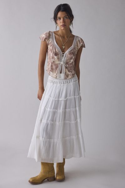 Kimchi Blue Cameron Lace Trim Tie-Front Top