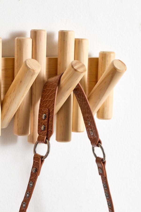 Slide View: 3: Mari Wood Modern Wall Multi-Hook