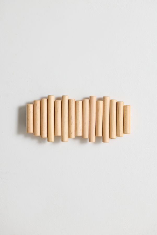 Slide View: 1: Mari Wood Modern Wall Multi-Hook