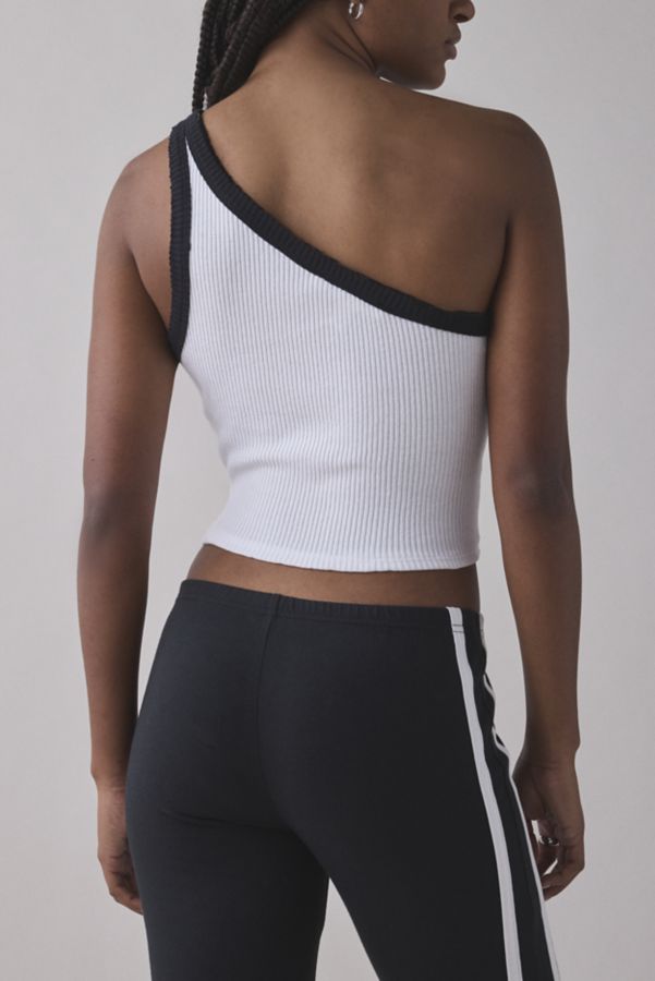 Slide View: 2: UO Penny Ribbed Knit One-Shoulder Crop Top