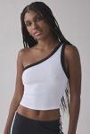 Thumbnail View 1: UO Penny Ribbed Knit One-Shoulder Crop Top