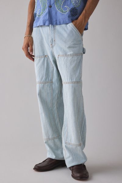 BDG Hickory Stripe Baggy Skate Fit Double Knee Utility Jean