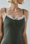 Thumbnail View 3: UO Devin Pinstripe Lace-Trim Cami Mini Dress