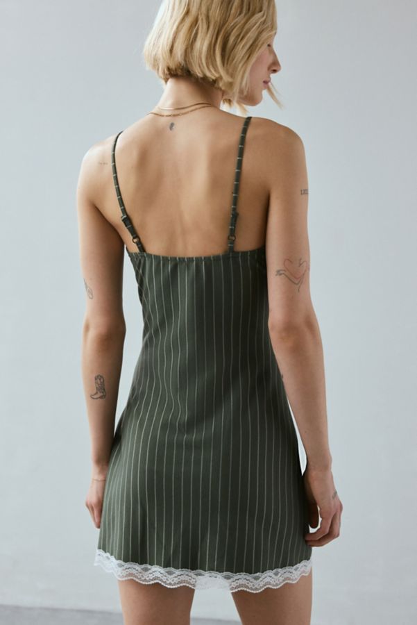 Slide View: 5: UO Devin Pinstripe Lace-Trim Cami Mini Dress