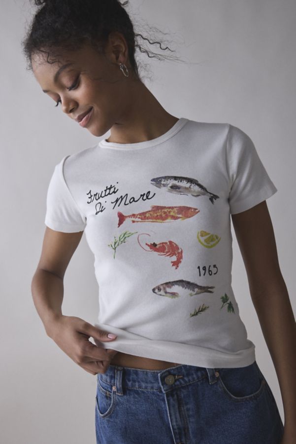 Slide View: 1: T-shirt pour bébé graphique Frutti Di Mare Seafood