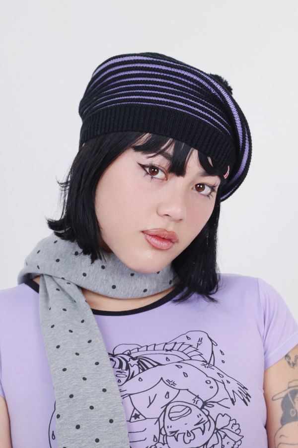 Slide View: 1: Strawberry Western Knit Beret Beanie