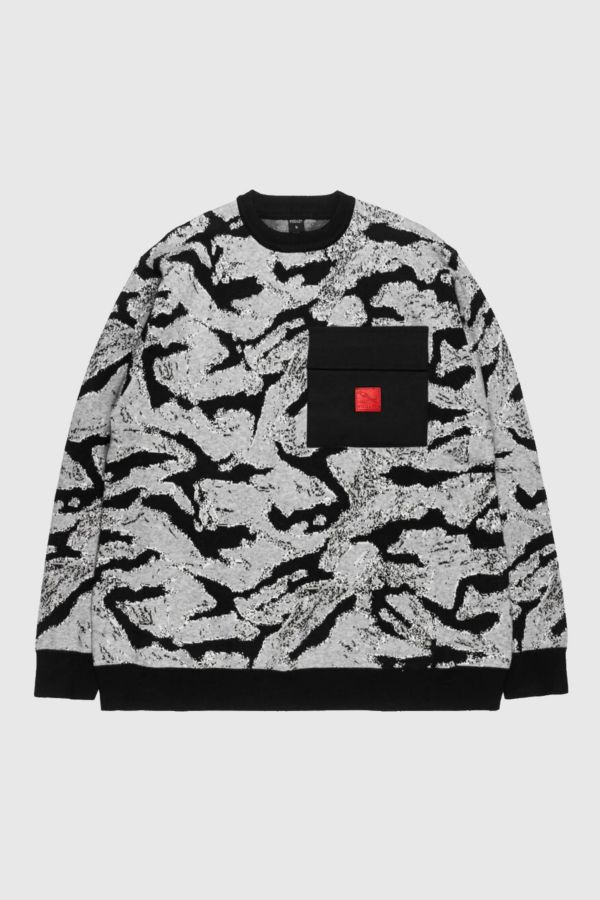 Slide View: 1: Fugazi Static Camo Knit Sweatshirt