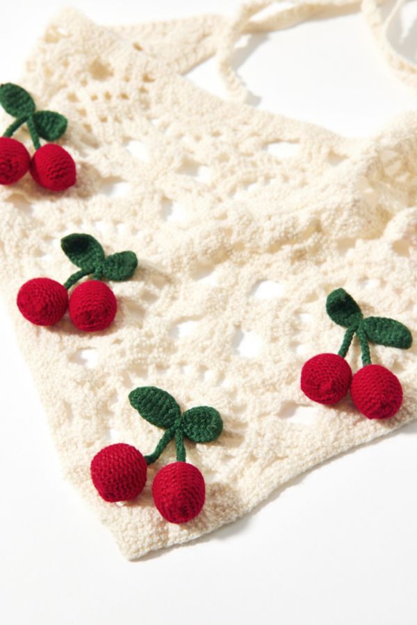 Slide View: 3: 3D Cherry Crochet Headscarf