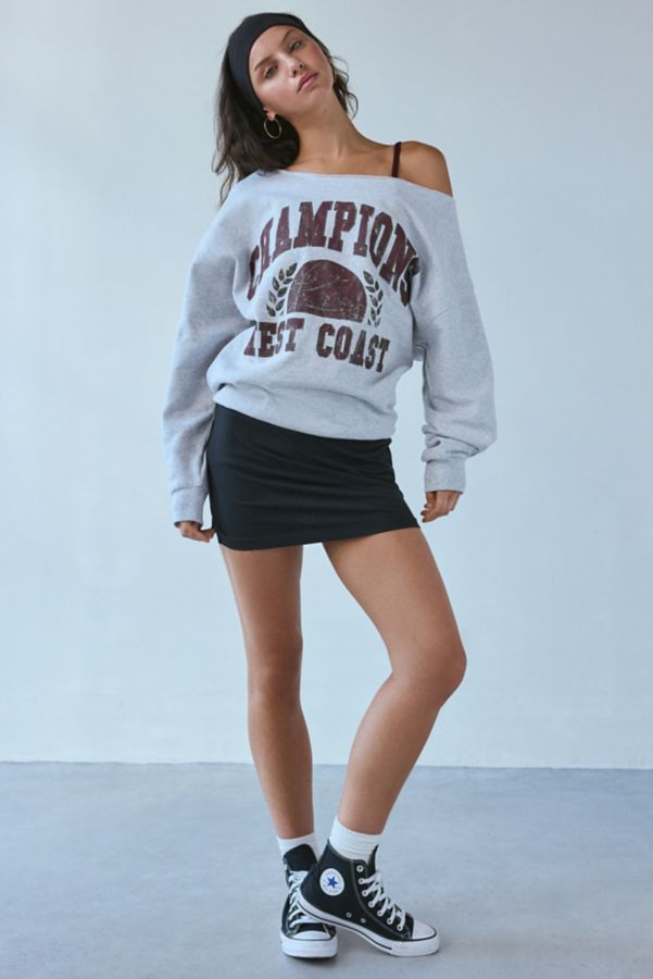 Slide View: 2: West Coast Champions Oversized Off-The-Shoulder Sweatshirt