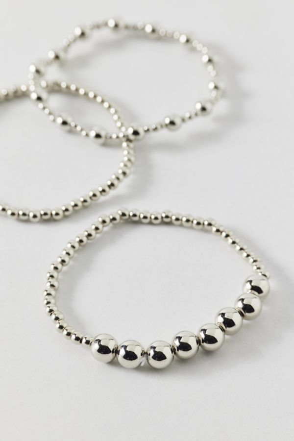 Slide View: 2: Stretchy Metal Beaded Bracelet Set