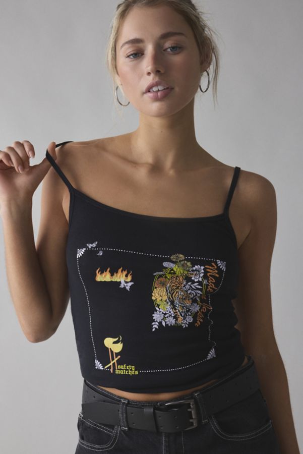 Slide View: 1: Camisole Courte Graphique Future State Hell Cat